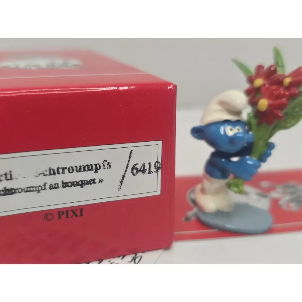 Pixi Mini, Lover Smurf holding a bouquetin Box with numbered COA from France